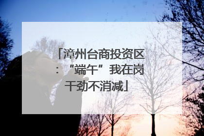 漳州台商投资区：“端午”我在岗 干劲不消减