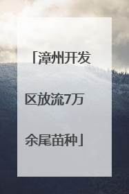 漳州开发区放流7万余尾苗种