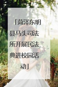 菏泽东明县马头司法所开展民法典进校园活动
