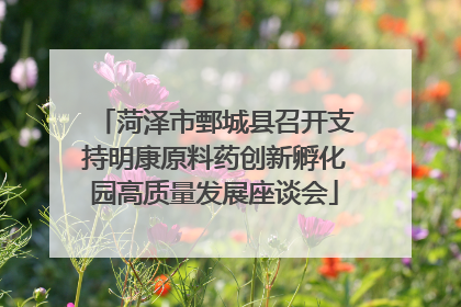 菏泽市鄄城县召开支持明康原料药创新孵化园高质量发展座谈会
