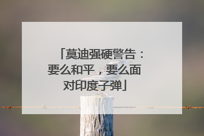 莫迪强硬警告：要么和平，要么面对印度子弹