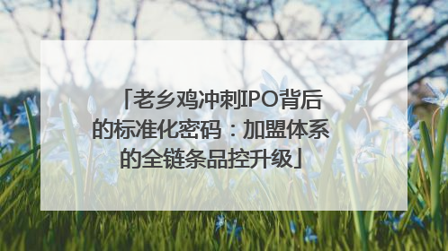 老乡鸡冲刺IPO背后的标准化密码：加盟体系的全链条品控升级