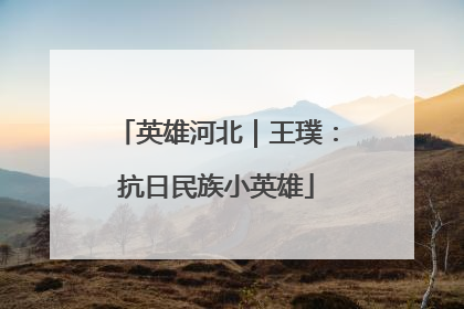 英雄河北｜王璞：抗日民族小英雄