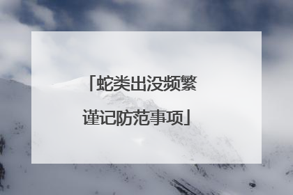 蛇类出没频繁 谨记防范事项