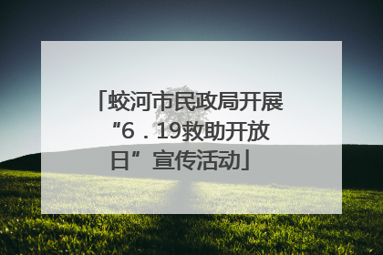 蛟河市民政局开展“6．19救助开放日”宣传活动