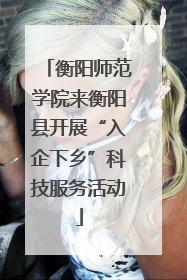 衡阳师范学院来衡阳县开展“入企下乡”科技服务活动