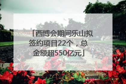 西博会期间乐山拟签约项目22个，总金额超550亿元