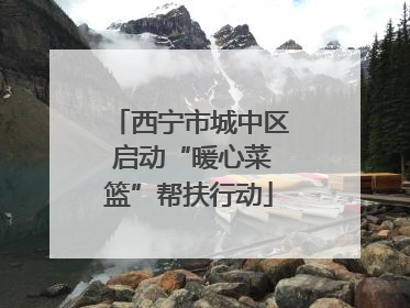 西宁市城中区 启动“暖心菜篮”帮扶行动