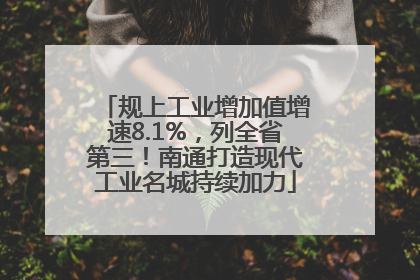 规上工业增加值增速8.1%，列全省第三！南通打造现代工业名城持续加力