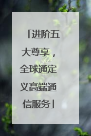 进阶五大尊享，全球通定义高端通信服务