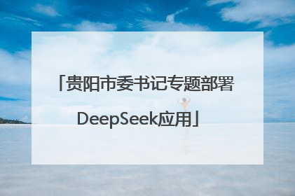 贵阳市委书记专题部署DeepSeek应用