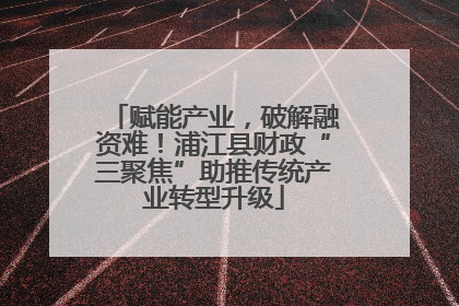 赋能产业，破解融资难！浦江县财政“三聚焦”助推传统产业转型升级