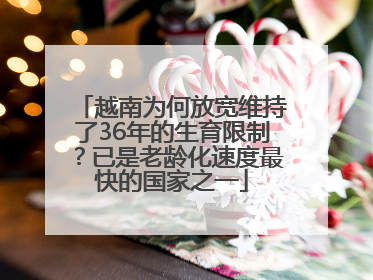 越南为何放宽维持了36年的生育限制？已是老龄化速度最快的国家之一
