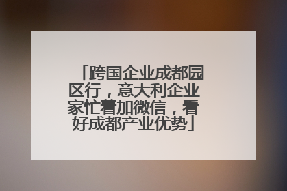跨国企业成都园区行，意大利企业家忙着加微信，看好成都产业优势
