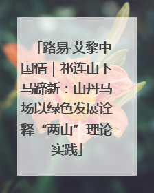 路易·艾黎中国情｜祁连山下马蹄新：山丹马场以绿色发展诠释“两山”理论实践