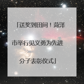 送奖到田间！菏泽市举行见义勇为先进分子表彰仪式