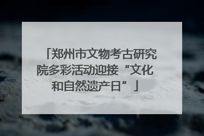 郑州市文物考古研究院多彩活动迎接“文化和自然遗产日”