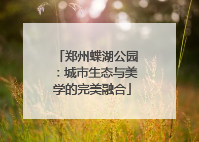 郑州蝶湖公园：城市生态与美学的完美融合