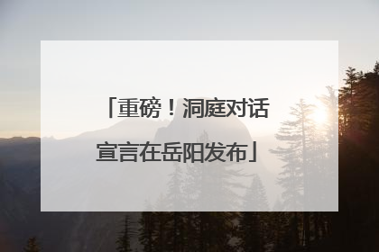 重磅！洞庭对话宣言在岳阳发布
