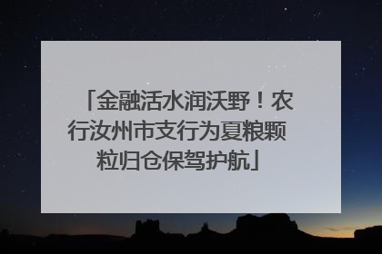 金融活水润沃野！农行汝州市支行为夏粮颗粒归仓保驾护航