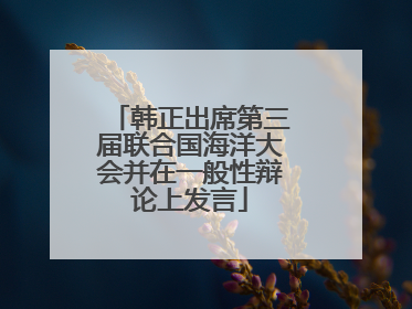 韩正出席第三届联合国海洋大会并在一般性辩论上发言