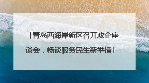 青岛西海岸新区召开政企座谈会，畅谈服务民生新举措