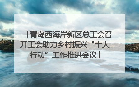 青岛西海岸新区总工会召开工会助力乡村振兴“十大行动”工作推进会议