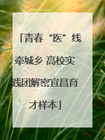 青春“医”线牵城乡 高校实践团解密宜昌育才样本