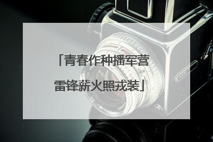 青春作种播军营 雷锋薪火照戎装