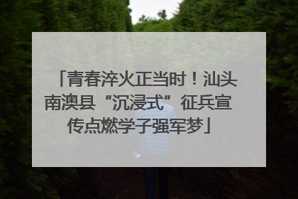 青春淬火正当时！汕头南澳县“沉浸式”征兵宣传点燃学子强军梦