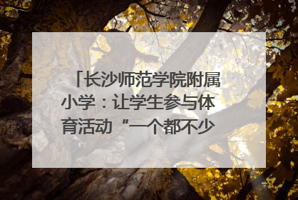 长沙师范学院附属小学：让学生参与体育活动“一个都不少”｜“文明创建耀三湘”专栏