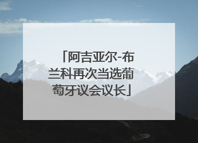 阿吉亚尔-布兰科再次当选葡萄牙议会议长