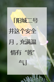 阳城二号井这个安全月，充满温情有“爸”气