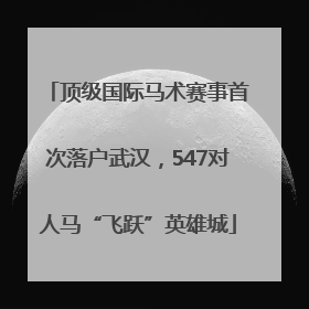 顶级国际马术赛事首次落户武汉，547对人马“飞跃”英雄城