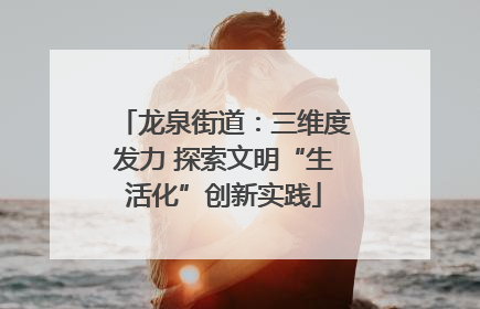 龙泉街道：三维度发力 探索文明“生活化”创新实践