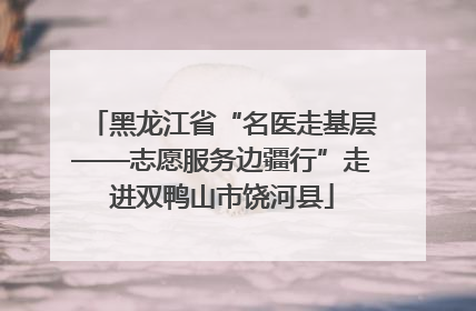 黑龙江省“名医走基层——志愿服务边疆行”走进双鸭山市饶河县
