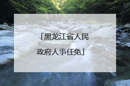 黑龙江省人民政府人事任免