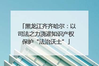 黑龙江齐齐哈尔：以司法之力浇灌知识产权保护“法治沃土”