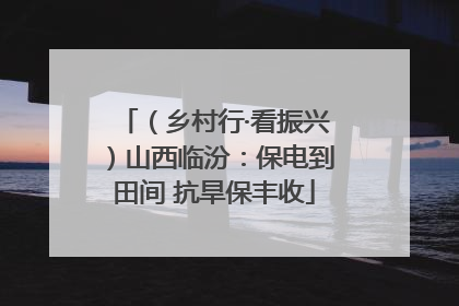 （乡村行·看振兴）山西临汾：保电到田间 抗旱保丰收
