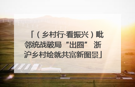 （乡村行·看振兴）毗邻统战破局“出圈” 浙沪乡村绘就共富新图景