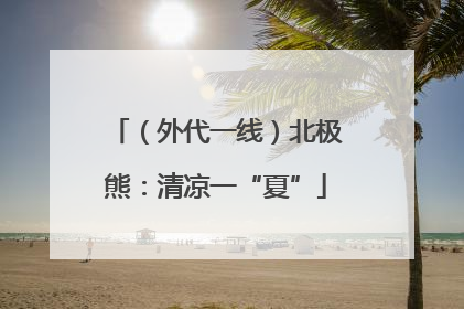 （外代一线）北极熊：清凉一“夏”