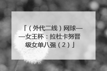 （外代二线）网球——女王杯：拉杜卡努晋级女单八强（2）