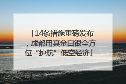 14条措施重磅发布，成都用真金白银全方位“护航”低空经济
