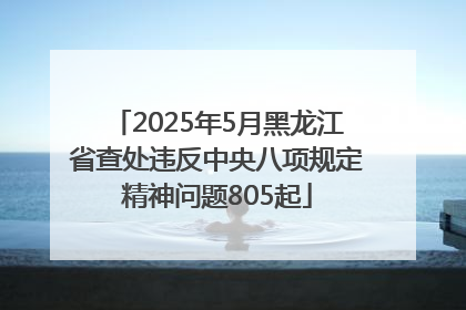 2025年5月黑龙江省查处违反中央八项规定精神问题805起