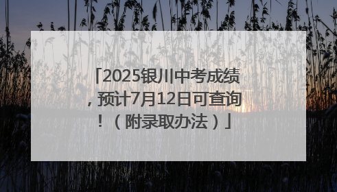 2025银川中考成绩，预计7月12日可查询！（附录取办法）