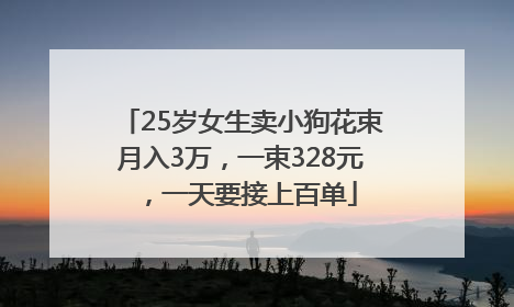 25岁女生卖小狗花束月入3万，一束328元，一天要接上百单