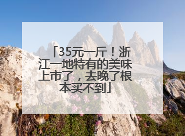 35元一斤！浙江一地特有的美味上市了，去晚了根本买不到