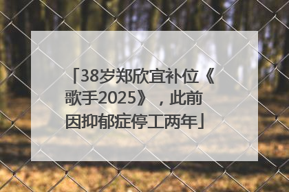 38岁郑欣宜补位《歌手2025》，此前因抑郁症停工两年